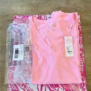 Lilly Pulitzer Pink Meredith Tee Size L NWT